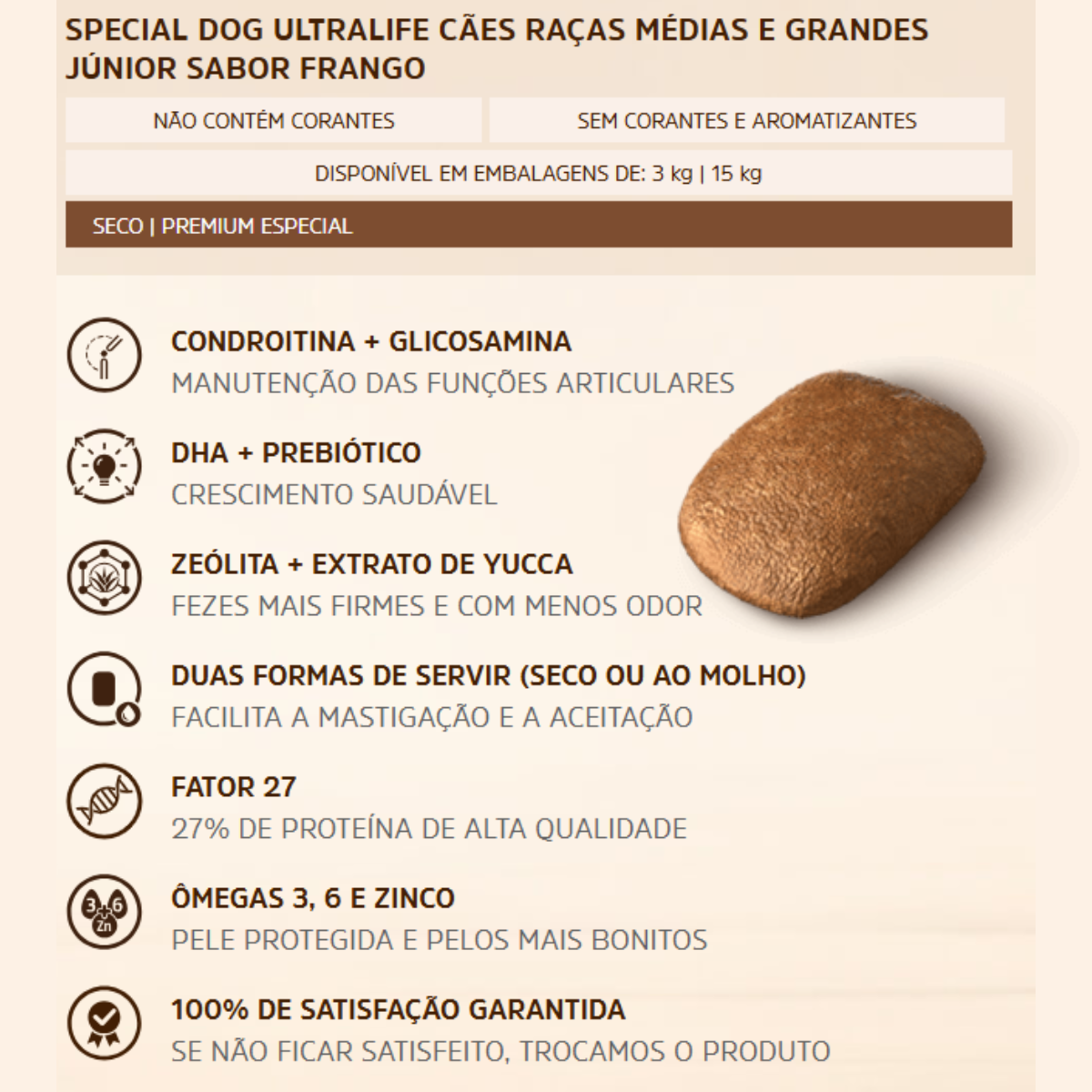 Ração Special Dog Ultralife Junior para Cães Filhotes Raças Médias e Grandes Sabor Frango 5 Ração Special Dog Ultralife Junior para Cães Filhotes Raças Médias e Grandes Sabor Frango - Imagem 5