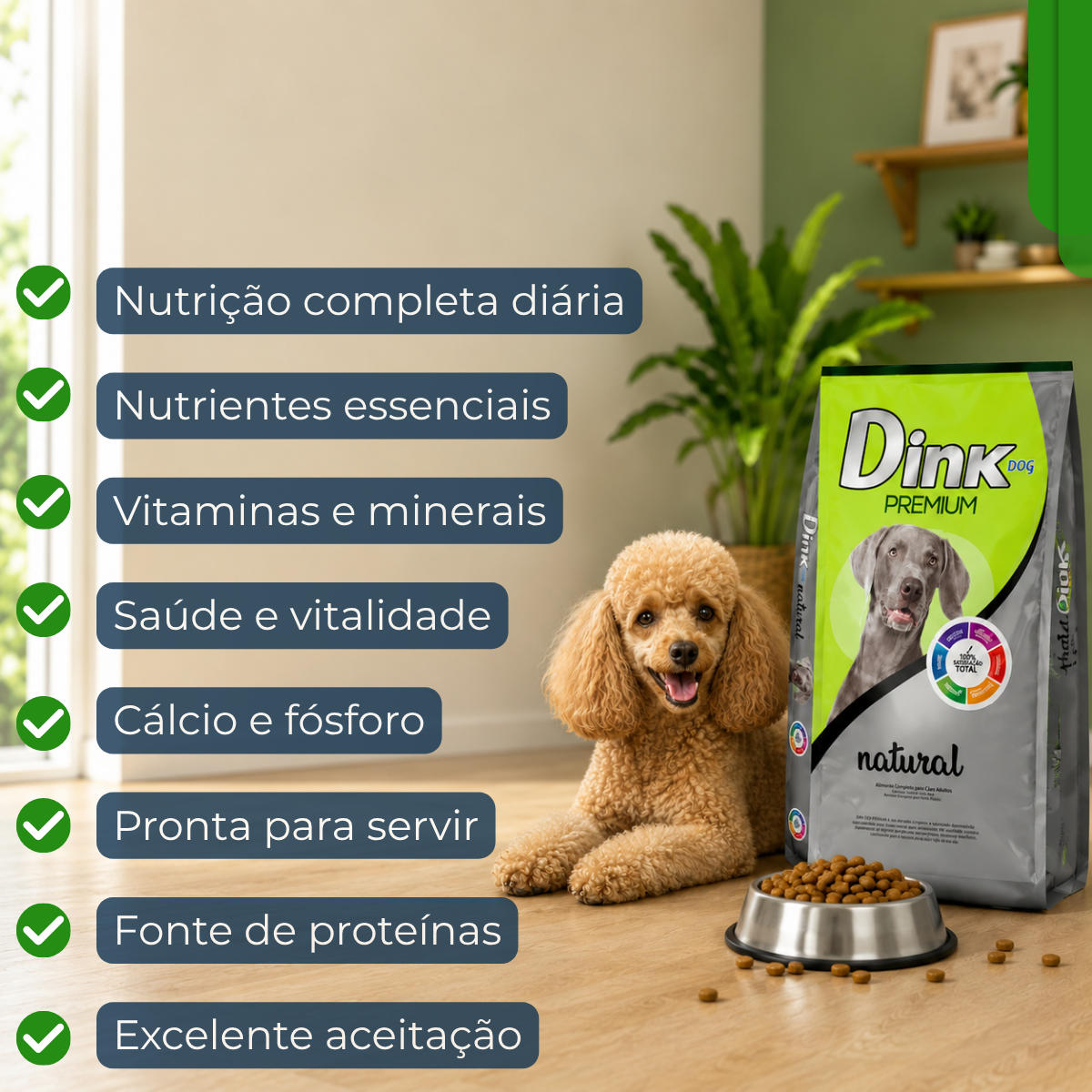 Ração Dink Dog Premium Natural para Cães Adultos Sabor Carne 6 Ração Dink Dog Premium Natural para Cães Adultos Sabor Carne - Imagem 6