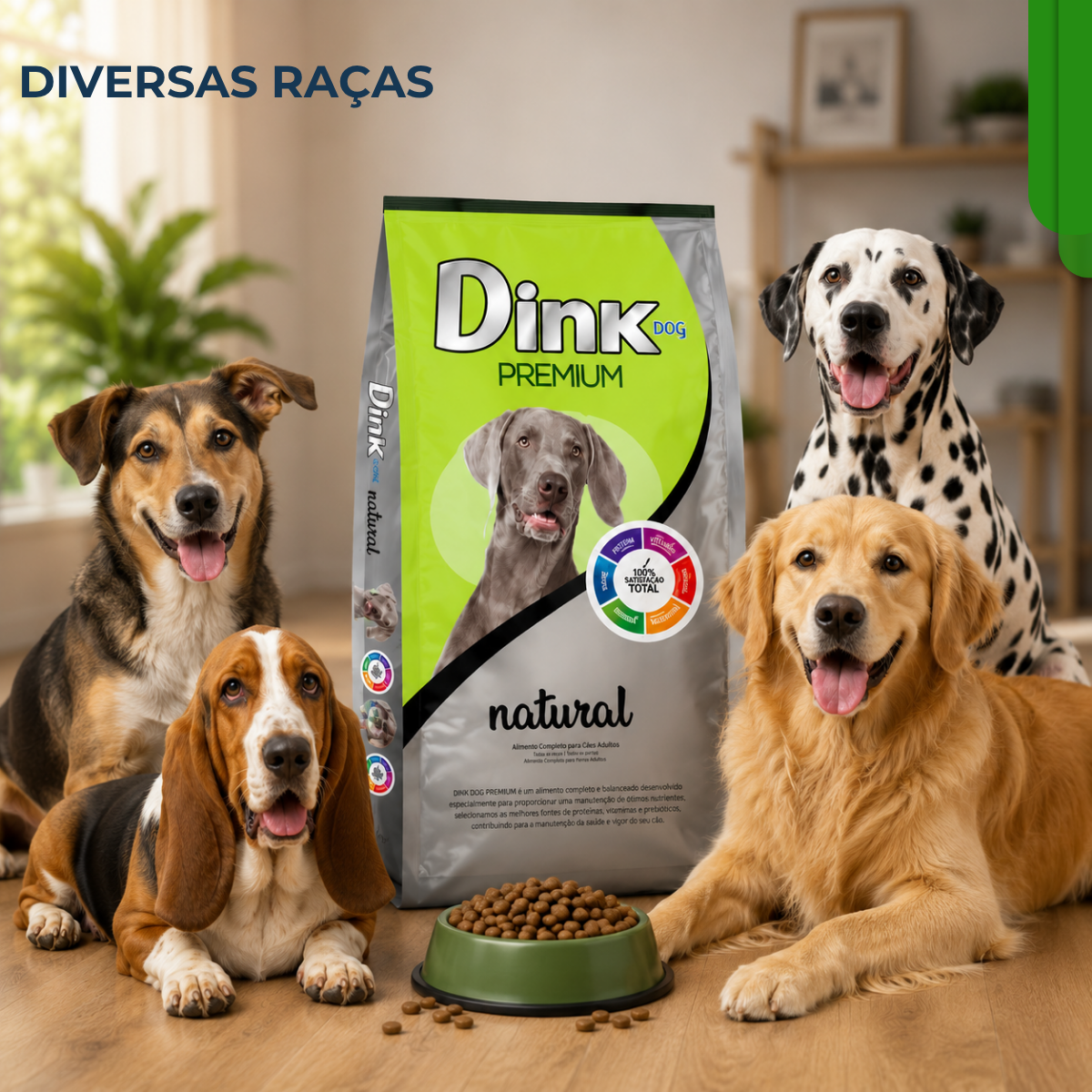 Ração Dink Dog Premium Natural para Cães Adultos Sabor Carne 7 Ração Dink Dog Premium Natural para Cães Adultos Sabor Carne - Imagem 7