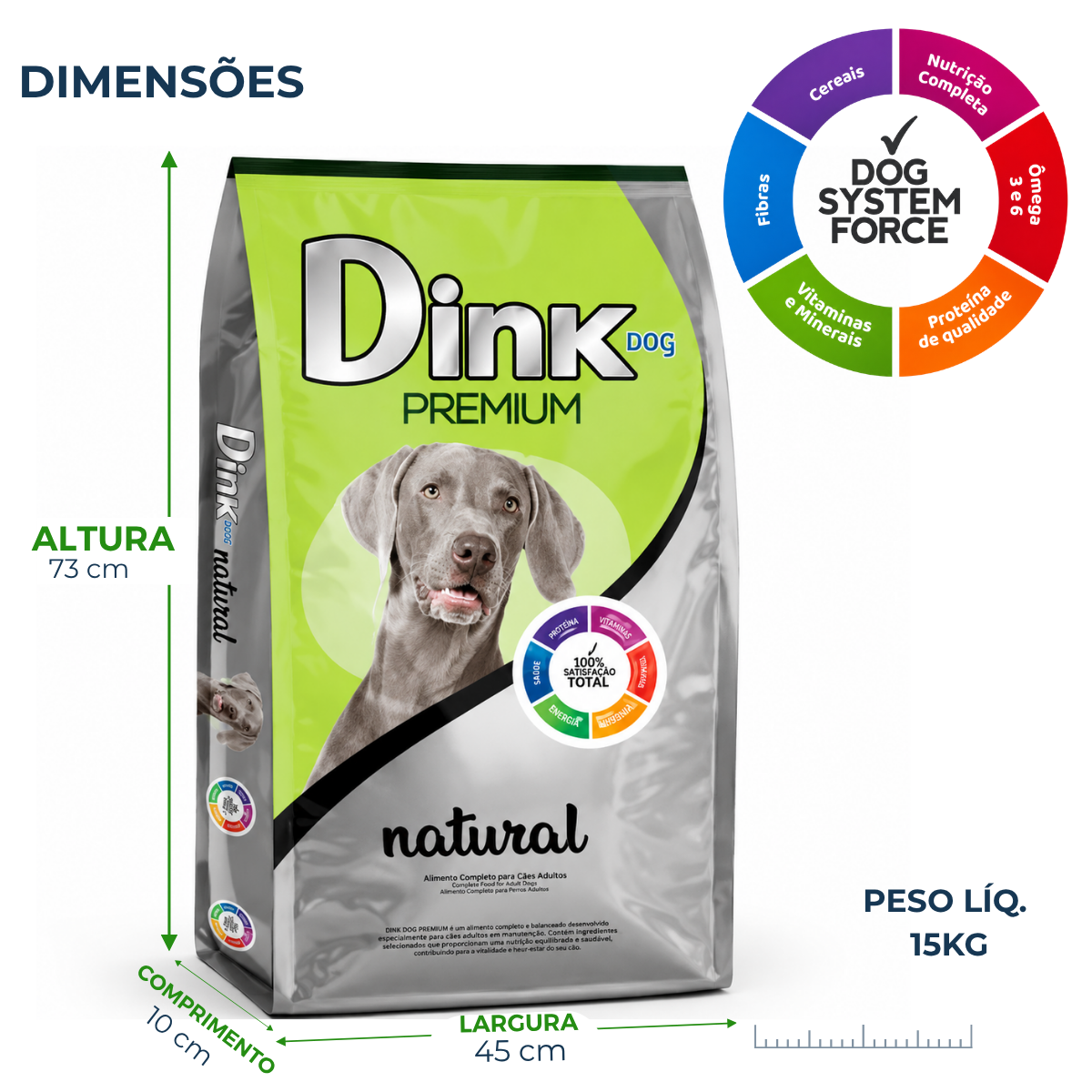 Ração Dink Dog Premium Natural para Cães Adultos Sabor Carne 8 Ração Dink Dog Premium Natural para Cães Adultos Sabor Carne - Imagem 8