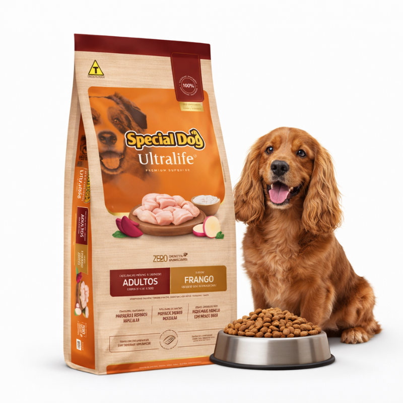 Ração Special Dog Ultralife para Cães Adultos Raças Médias e Grandes Sabor Frango 3 Ração Special Dog Ultralife para Cães Adultos Raças Médias e Grandes Sabor Frango – detalhes | Barracão do Adubo