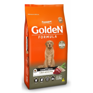 Ração Golden Fórmula para Cães Adultos Sabor Carne e Arroz – Pague 14 kg Leve 15 kg – Ração para Cães Adultos | Barracão do Adubo