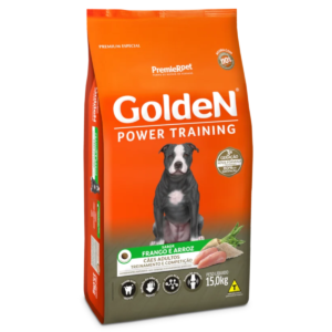 Ração Golden Power Training para Cães Adultos Sabor Frango e Arroz – 15 kg