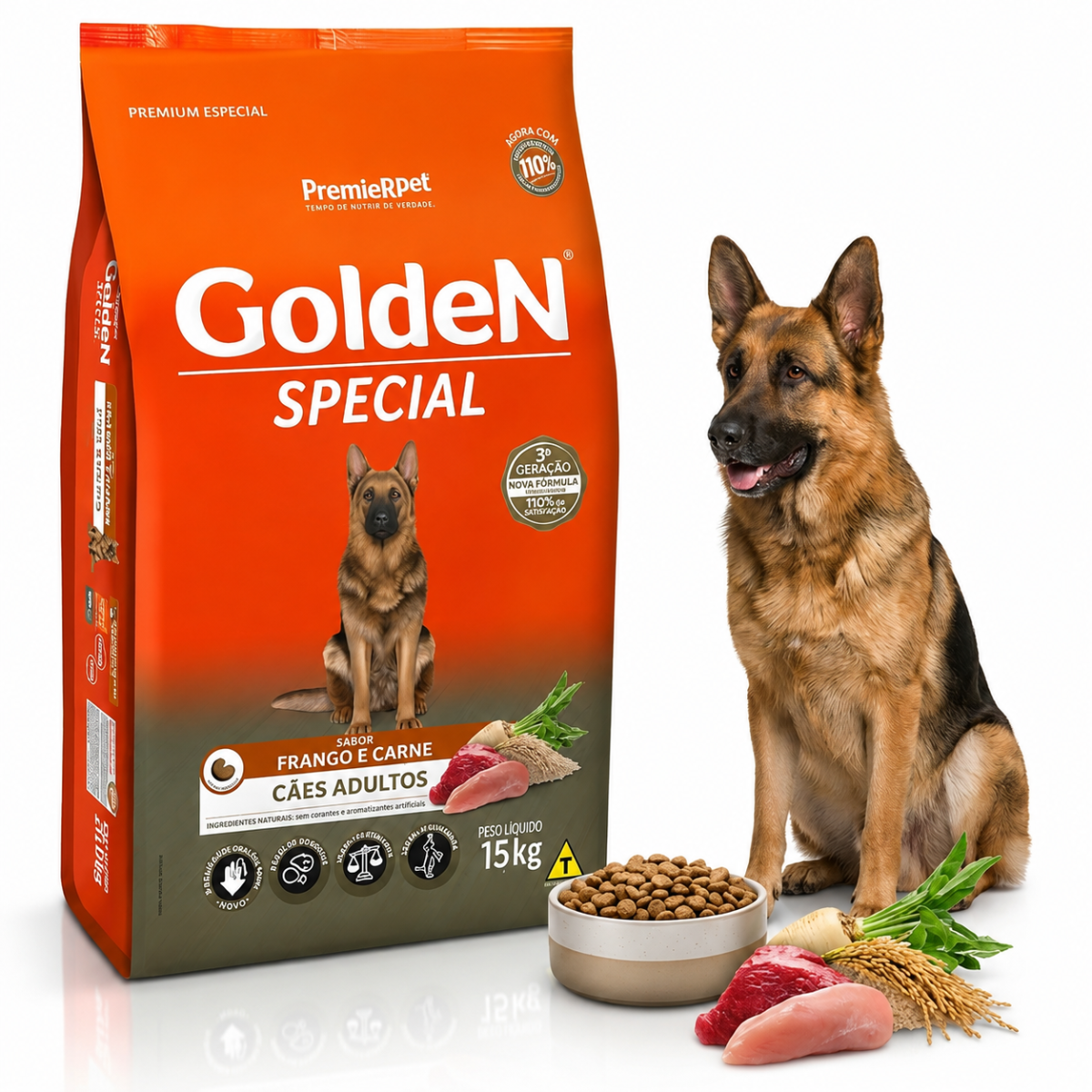 Ração Golden Special para Cães Adultos Sabor Frango e Carne – Pague 14 kg Leve 15 kg 4 Ração Golden Special para Cães Adultos Sabor Frango e Carne – Pague 14 kg Leve 15 kg - Imagem 4