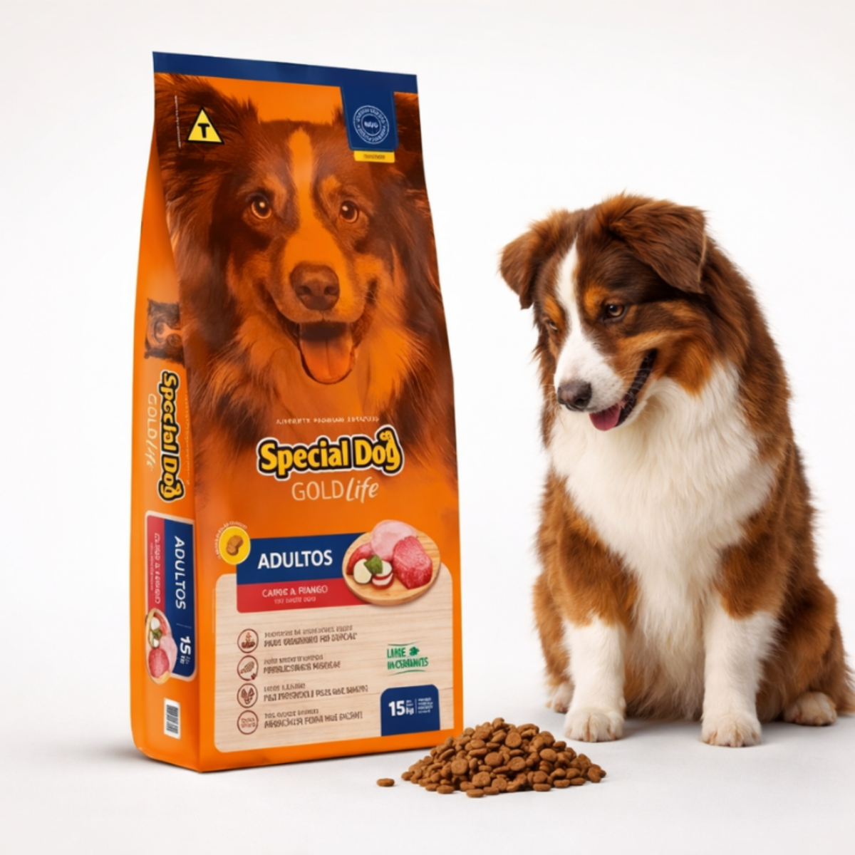 Ração Special Dog Gold Life para Cães Adultos Sabor Carne e Frango 2 Ração Special Dog Gold Life para Cães Adultos Sabor Carne e Frango - Imagem 2