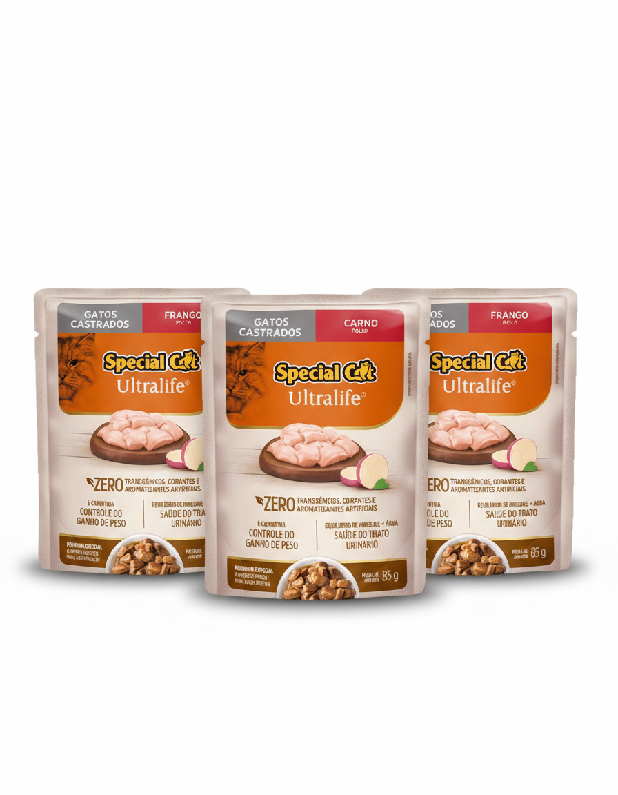 Sachê Special Cat Ultralife para Gatos Castrados – Vários Sabores 1 Sachê Special Cat Ultralife para Gatos Castrados – Vários Sabores