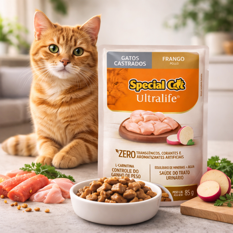 Sachê Special Cat Ultralife para Gatos Castrados – Vários Sabores 3 Sachê Special Cat Ultralife para Gatos Castrados – Vários Sabores - Imagem 3
