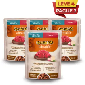 LEVE4 PAGUE 3 Sachê Special Cat Ultralife Gatos Adultos Sabor Carne