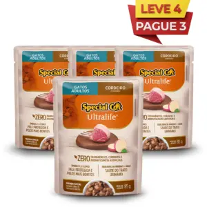 LEVE 4 PAGUE 3 Sachê Special Cat Ultralife Gatos Adultos Sabor Cordeiro