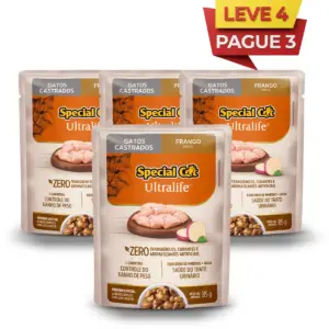 LEVE 4 PAGUE 3 Sachê Special Cat Ultralife para Gatos Castrados Sabor Frango