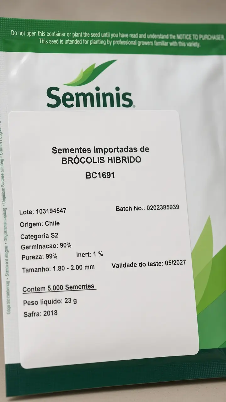 Sementes Importadas de Brócolis Hibrido BC 1691 2 Sementes Importadas de Brócolis Hibrido BC 1691 - Imagem 2
