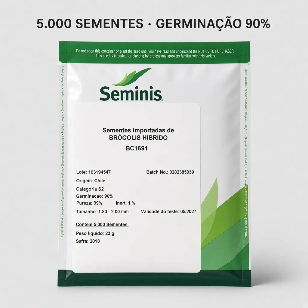 Sementes Importadas de Brócolis Hibrido BC 1691 5 Sementes Importadas de Brócolis Hibrido BC 1691 - Imagem 5